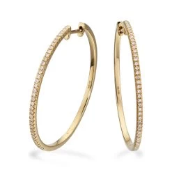 Scrouples - Dazzling Clip Creoler M. 0,30 Ct, 30mm - 14 Kt. Guld