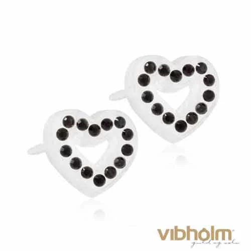 Blomdahl - Brilliance Heart Hollow Jet Ørestikker 15-01121-07 3 Blomdahl - Brilliance Heart Hollow Jet Ørestikker 15-01121-07