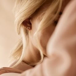 Blomdahl - Brilliance Heart Hollow Crystal ørestikker - Titan -Gavefest 15 13121 01 2