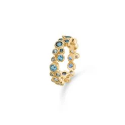 Mads.Z - Luxury Rainbow Blue Ring - 14 Kt. Guld