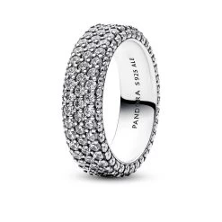 Pandora - Timeless Pavé Triple Row Ring - Sølv