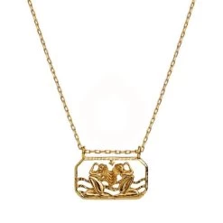 Maanesten - Zodiac Gemini Halskæde (Tvilling) - Forgyldt Sølv 2586A