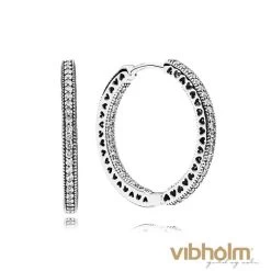 Pandora - Hearts Of PANDORA Creoler, Store - Sterlingsølv 296319CZ