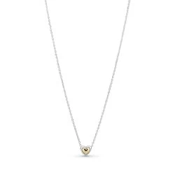 Pandora - Domed Golden Heart Halskæde