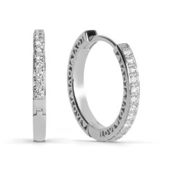 Luis & Freya - Poem Meredian "Love Love Love" Creoler - 14 Kt. Hvidguld