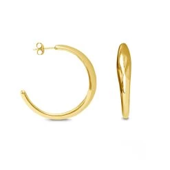 ByBiehl - Limited Edition Ocean Flow Polished Creoler, Str. XL - Forgyldt Sølv