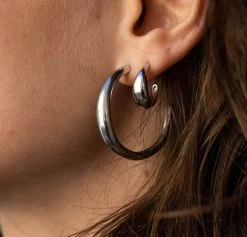 ByBiehl - Limited Edition Ocean Flow Polished Creoler, Str. XL - Sølv -Gavefest 4 4207p R 2 29137b3c e6ce 4c6c 9d48 e1b2cea0f40f