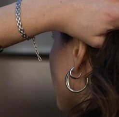 ByBiehl - Limited Edition Ocean Flow Polished Creoler, Str. XL - Sølv -Gavefest 4 4207p R 3 ccef3b4b fe38 4bd1 b266 5a7beab8c51b