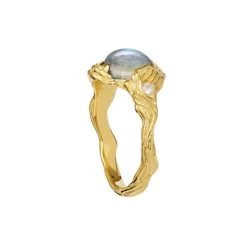 Maanesten - Calypso Ring, Månesten - Forgyldt Sølv 6 Maanesten - Calypso Ring, Månesten - Forgyldt Sølv -Gavefest 4801A 3