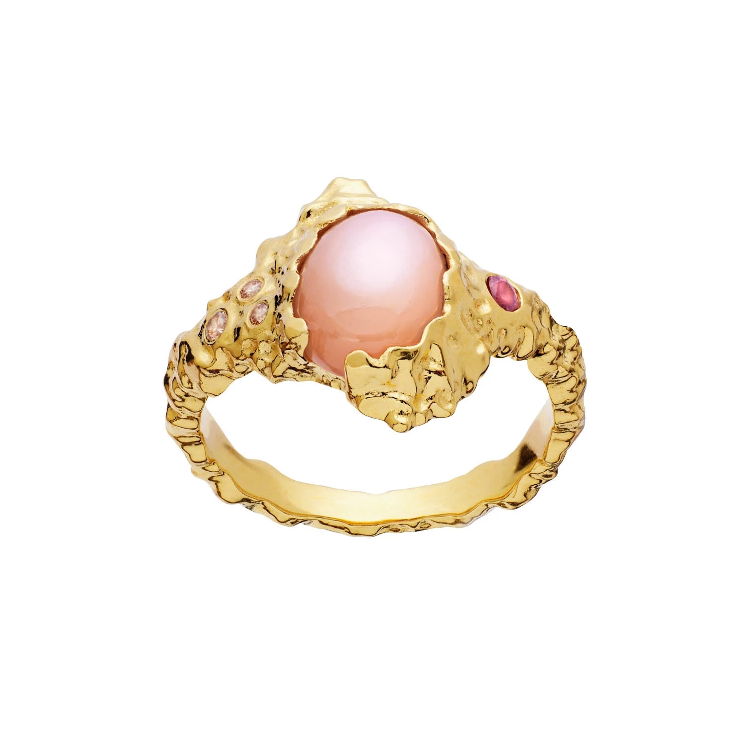 Maanesten - Etna Ring, Månesten - Forgyldt Sølv 3 Maanesten - Etna Ring, Månesten - Forgyldt Sølv