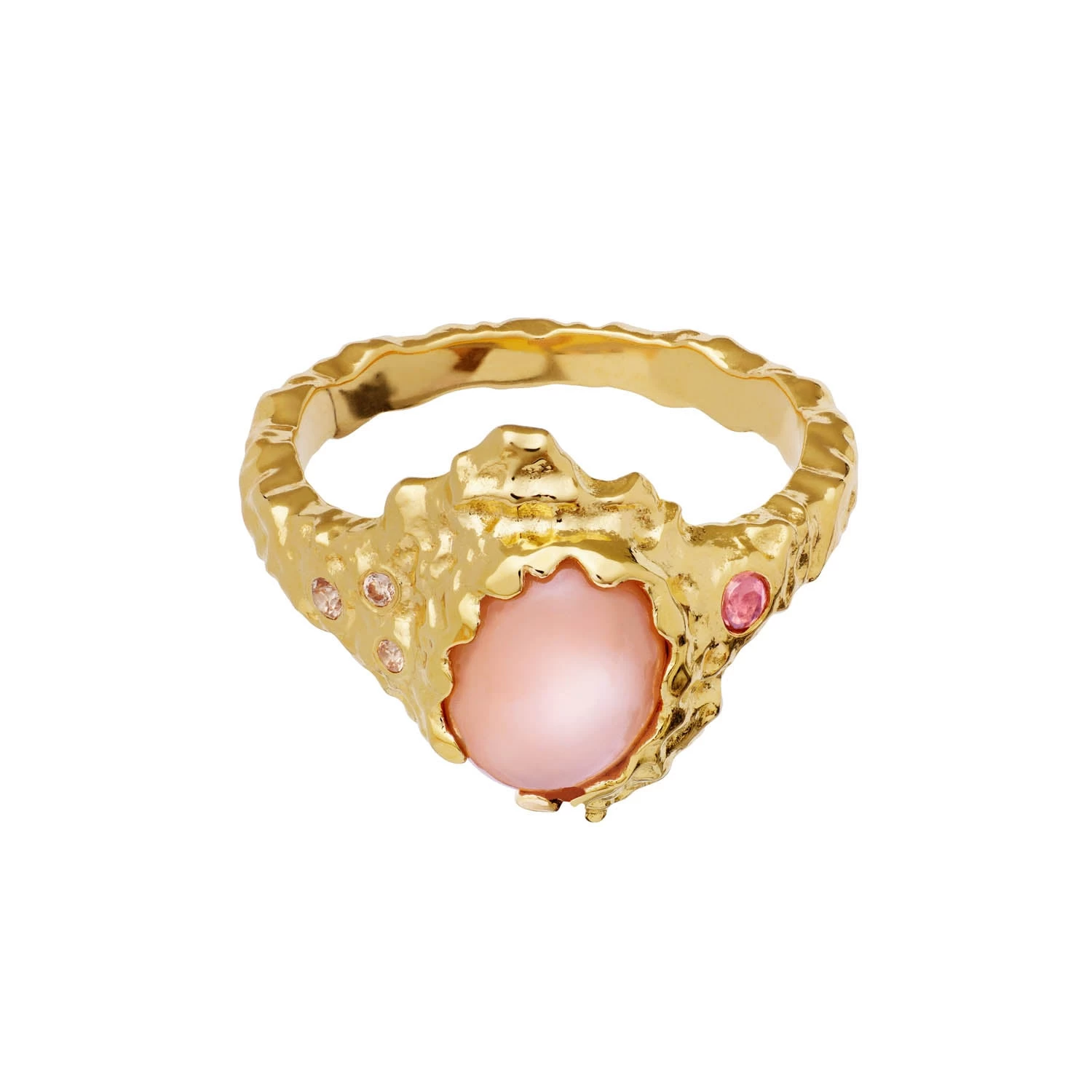 Maanesten - Etna Ring, Månesten - Forgyldt Sølv 5 Maanesten - Etna Ring, Månesten - Forgyldt Sølv - Billede 3