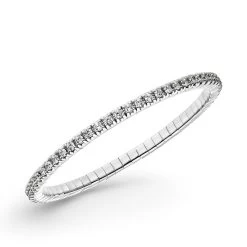 Luis & Freya - Dazzling Diamonds Flex Armbånd - Hvidguld -Gavefest 4 200 010 005 2