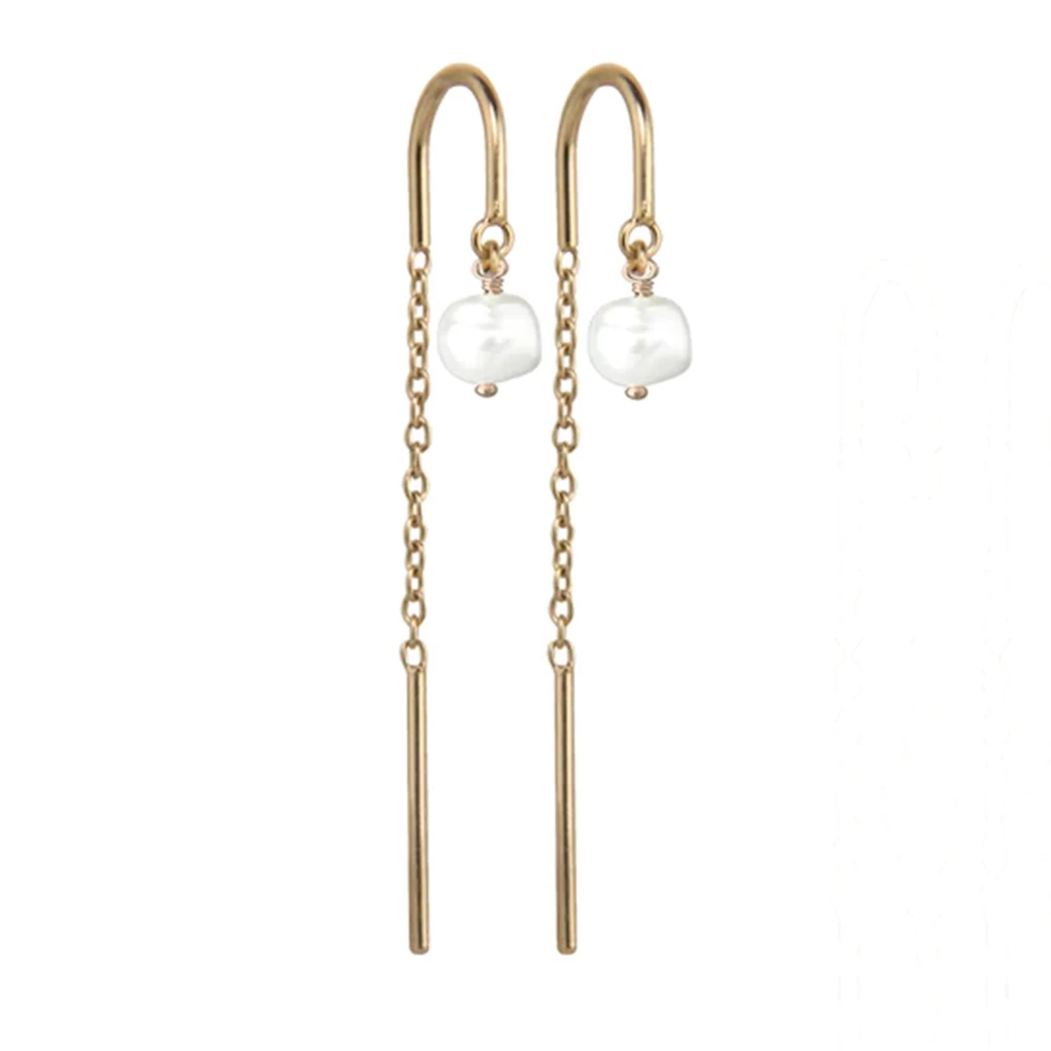 Jeberg Jewellery - Baby Baroque Pearl Chain øreringe - Forgyldt Sølv 3 Jeberg Jewellery - Baby Baroque Pearl Chain øreringe - Forgyldt Sølv