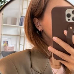 Jeberg Jewellery - Balance Enamel Soft Pink Creoler - Forgyldt Sølv -Gavefest 52060 3