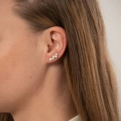 LuvaLu Jewellery - Pearly Wave ørestikker - Sølv -Gavefest 6 100A S M 2