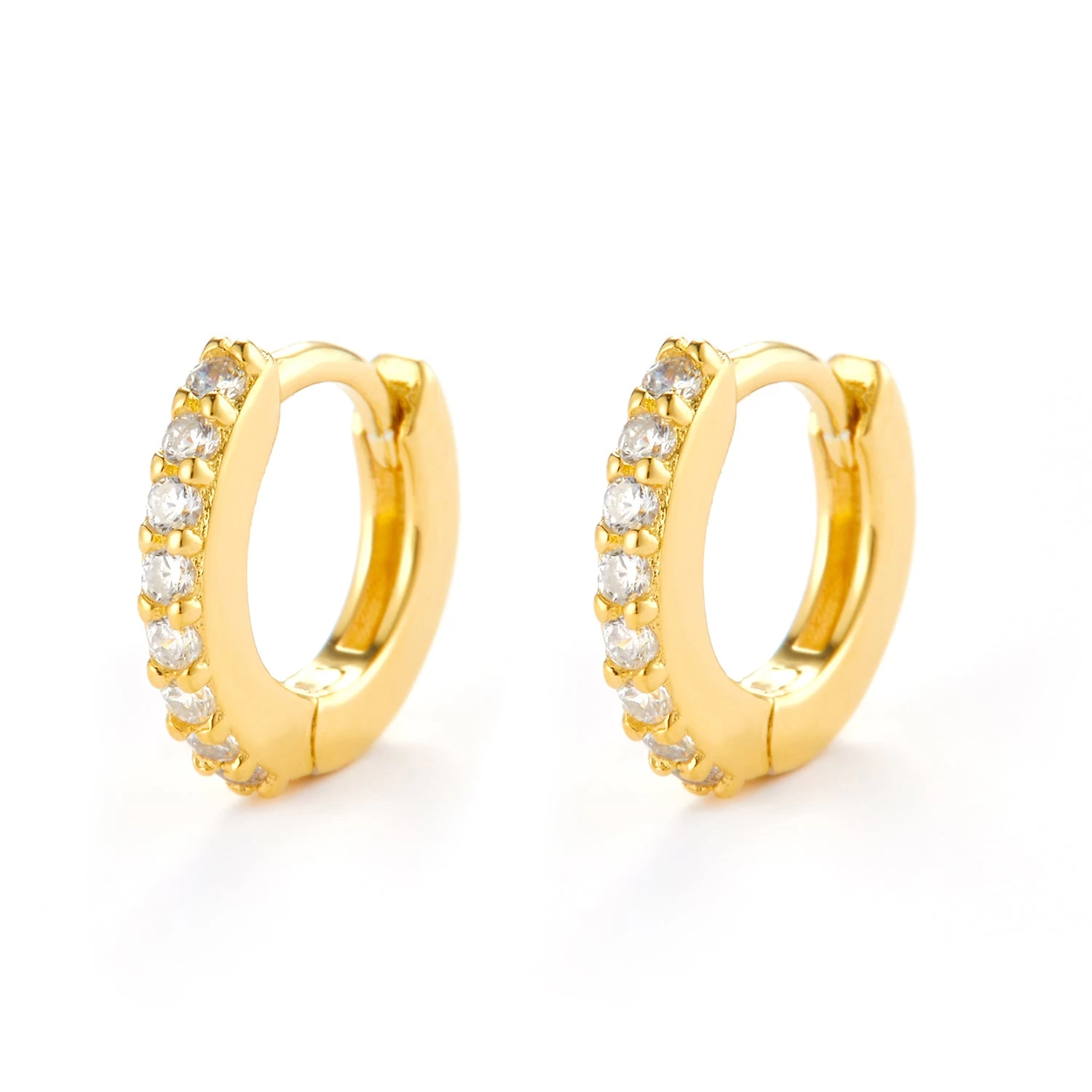 LuvaLu Jewellery - Drancy Small Creoler M. Cz - Forgyldt Sølv 3 LuvaLu Jewellery - Drancy Small Creoler M. Cz - Forgyldt Sølv