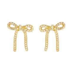 Vibholm X Julie Elgaard - Forever Bow Petit ørestikker - Forgyldt Sølv