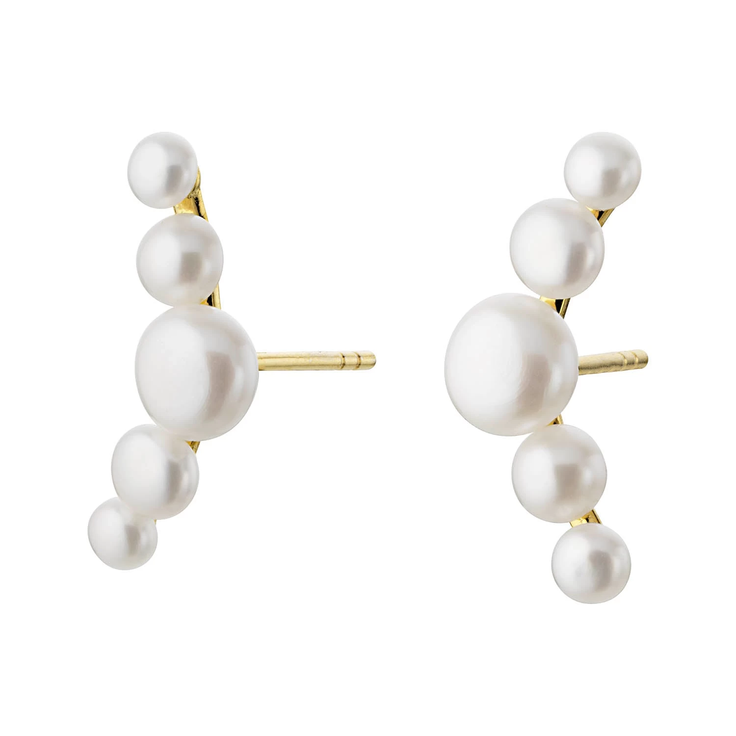 LuvaLu Jewellery - Pearly V ørestikker - Forgyldt Sølv 3 LuvaLu Jewellery - Pearly V ørestikker - Forgyldt Sølv