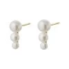 LuvaLu Jewellery - Pearly Line ørestikker - Forgyldt Sølv -Gavefest 6.040E FG 1