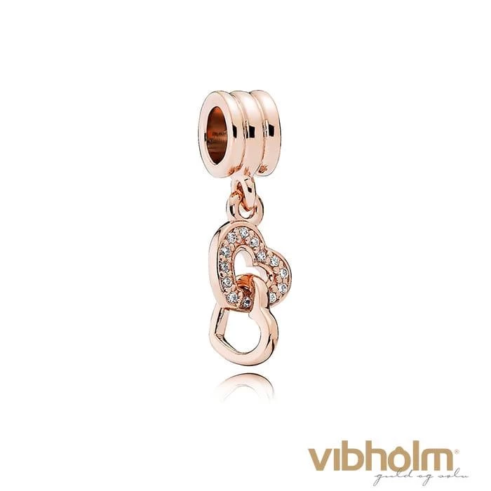 Pandora - Interlocked Hearts Charm - Rosaforgyldt Metalblandning 781242CZ 3 Pandora - Interlocked Hearts Charm - Rosaforgyldt Metalblandning 781242CZ