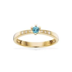 Scrouples - Vida Darling Ring - 8 Kt. Guld Med Blå Topas