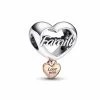 Pandora - Love You Family Hjerte Charm - Metalblanding -Gavefest 782326C00 1