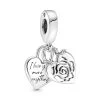 Pandora - Rose Heart "I Love You More..." Charm - 790086C00 -Gavefest 790086C00 1