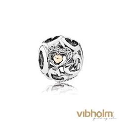 Pandora - Heart Of Romance Charm - Sølv/14 Kt Guld 792108CZ