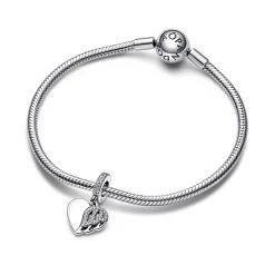 Pandora - Dangle Heart & Angel Charm - Sølv -Gavefest 792646C01 3