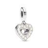 Pandora - Pearlescent White Heart Charm - Sølv -Gavefest 792649C01 1