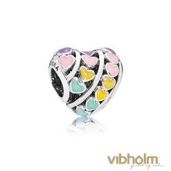 Pandora - Multi-colour Hearts Charm - Sterlingsølv 797019ENMX