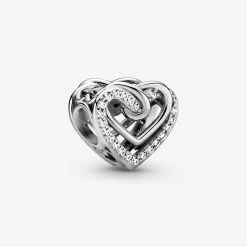 Pandora - Sparkling Entwined Hearts Charm - Sølv
