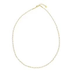 Nuni Copenhagen - Lia White Halskæde - Forgyldt Sølv