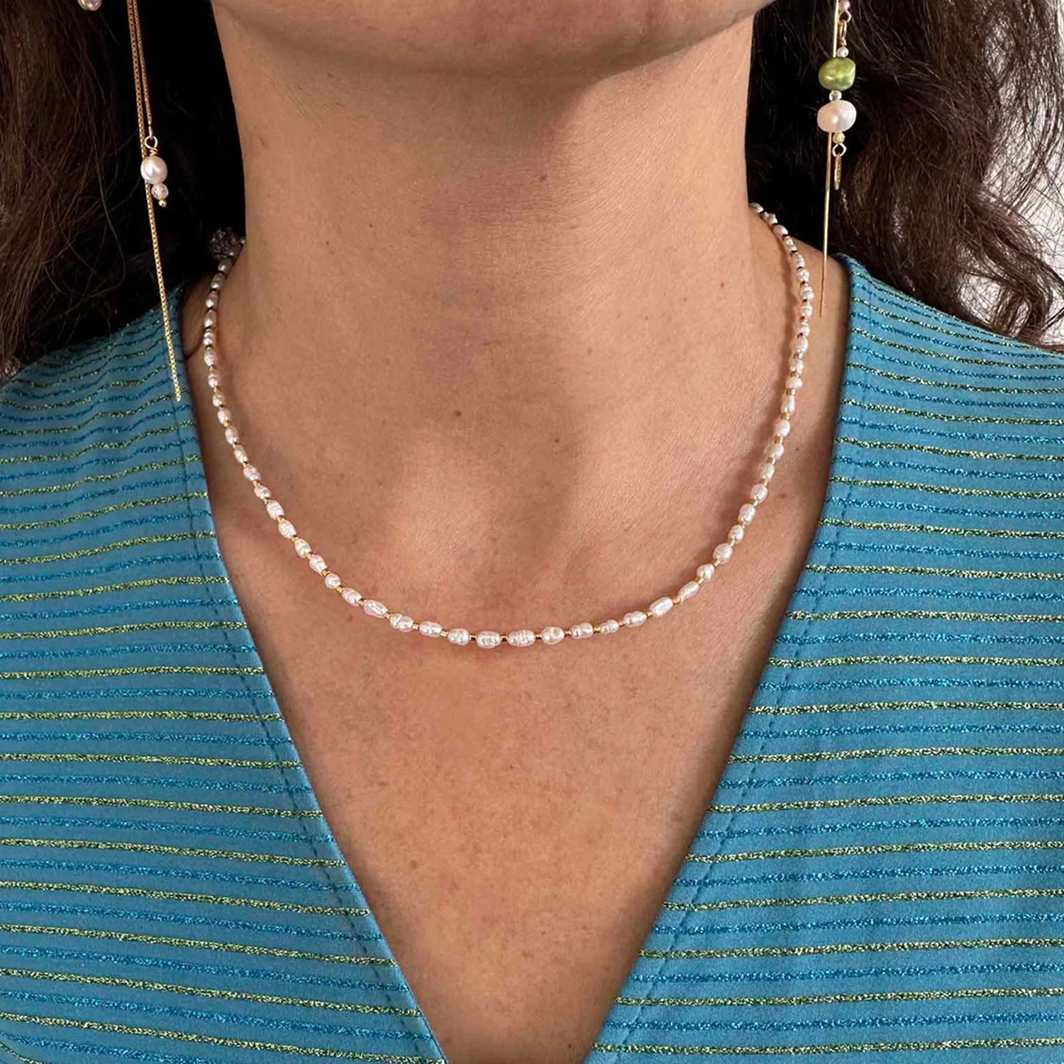 Nuni Copenhagen - Lia White Halskæde - Forgyldt Sølv 4 Nuni Copenhagen - Lia White Halskæde - Forgyldt Sølv - Billede 2