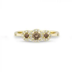 Nuran - Cordelia Ring, Brun - 14 Kt. Guld