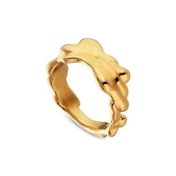 Jane Kønig - Big Drippy Ring - Forgyldt Sølv -Gavefest BDR H22 G 3