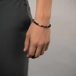 Vibholm Men - Armbånd Med Blå Og Brune Tigerøje Sten - Stål