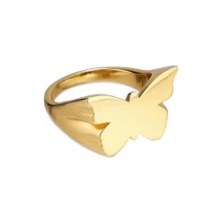Jane Kønig - Butterfly Signet Ring - Forgyldt Sølv -Gavefest BSR HS23 G 2