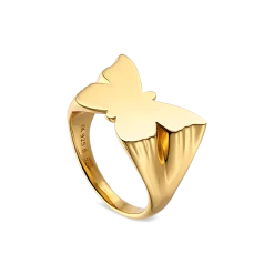 Jane Kønig - Butterfly Signet Ring - Forgyldt Sølv -Gavefest BSR HS23 G 3