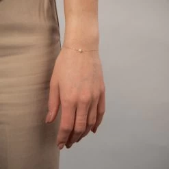 Vibholm GULD - Ferskvandsperle Armbånd - 8 Kt. Guld -Gavefest CABLE14B 0161 8 M