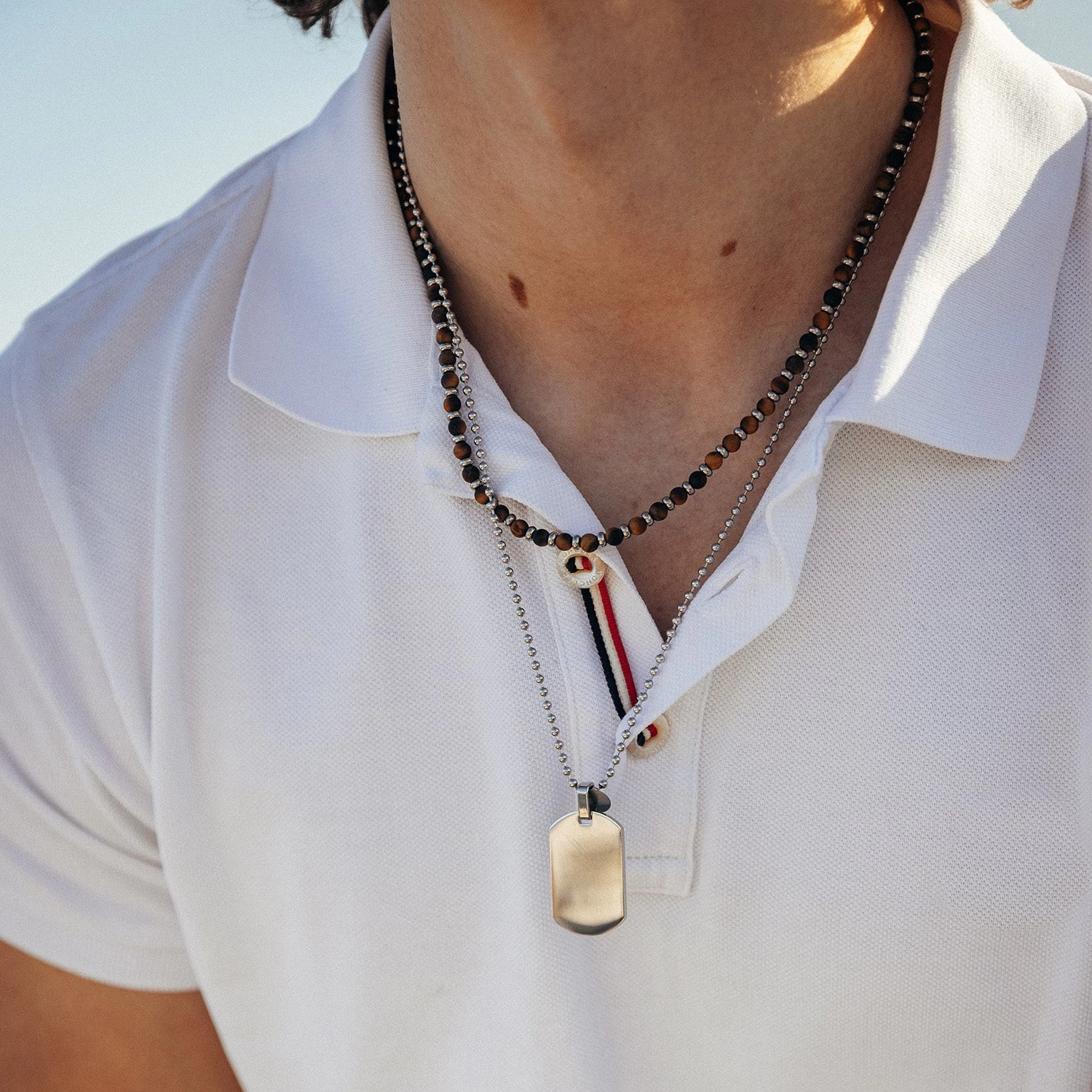 Vibholm Men - Halskæde Med Tigerøje Sten Og Stålperler - Stål 4 Vibholm Men - Halskæde Med Tigerøje Sten Og Stålperler - Stål - Billede 2