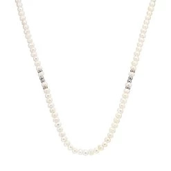 Vibholm Men - Halskæde Med Ferskvandsperler Og Stål - Stål