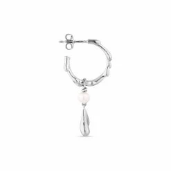 Jane Kønig - Drippy Pearl Drop Hoop - Sølv -Gavefest DHPD AW22 S 2