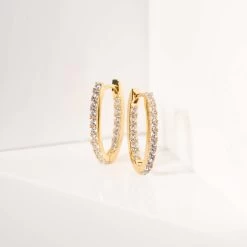 Sif Jakobs - Ellisse Piccolo øreringe - Forgyldt Sølv -Gavefest E2312 CZ YG 2NY