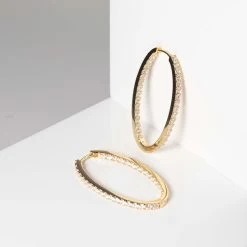 Sif Jakobs - Ellisse Medio øreringe - Forgyldt Sølv -Gavefest E2313 CZ YG 2NY