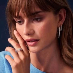 Sif Jakobs - Ellisse Medio øreringe - Forgyldt Sølv -Gavefest E2313 CZ YG 3NY