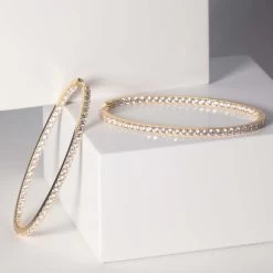 Sif Jakobs - Ellisse Grande øreringe - Forgyldt Sølv -Gavefest E2314 CZ YG 2NY