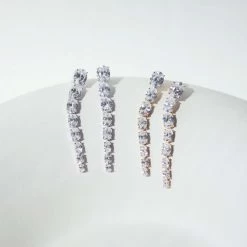 Sif Jakobs - Ellisse Lungo Otto øreringe - Sølv -Gavefest E2324 CZ 2 2NY