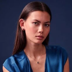 Sif Jakobs - Ellera Medio øreringe M. Blå/hvid - Forgyldt Sølv -Gavefest E2859 GBL YG 3NY