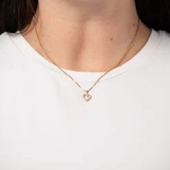 Diamond By Vibholm - Hjerte Vedhæng, 0,11 Ct. W/si - 14 Kt. Guld -Gavefest P2460 RG M